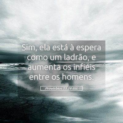 Picture 05 - Provérbios 23:28 BSL - Sim, ela está à espera como um ladrão, e - Bible Verse Picture