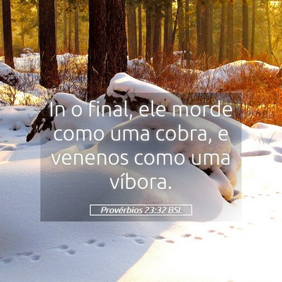 Picture 05 - Provérbios 23:32 BSL - In o final, ele morde como uma cobra, e venenos - Bible Verse Picture