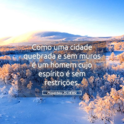 Picture 05 - Provérbios 25:28 BSL - Como uma cidade quebrada e sem muros é um homem - Bible Verse Picture
