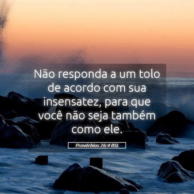 Picture 05 - Provérbios 26:4 BSL - Não responda a um tolo de acordo com sua - Bible Verse Picture