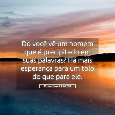 Picture 05 - Provérbios 29:20 BSL - Do você vê um homem que é precipitado em suas - Bible Verse Picture
