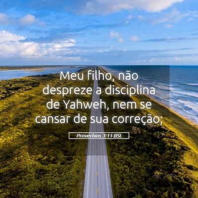 Picture 05 - Provérbios 3:11 BSL - Meu filho, não despreze a disciplina de Yahweh, - Bible Verse Picture