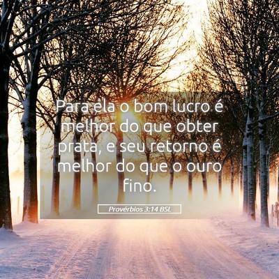 Picture 05 - Provérbios 3:14 BSL - Para ela o bom lucro é melhor do que obter - Bible Verse Picture