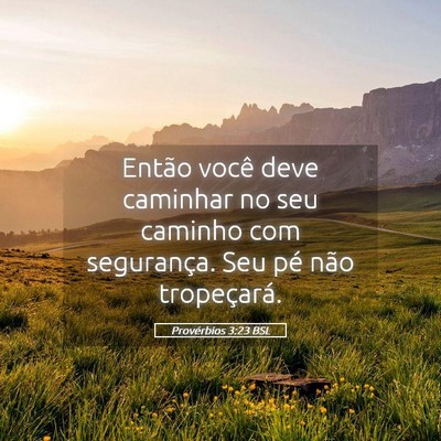 Picture 05 - Provérbios 3:23 BSL - Então você deve caminhar no seu caminho com - Bible Verse Picture