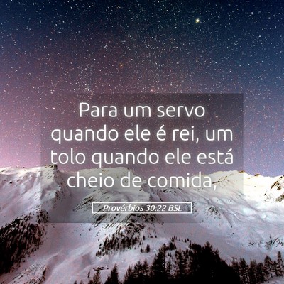 Picture 05 - Provérbios 30:22 BSL - Para um servo quando ele é rei, um tolo quando - Bible Verse Picture
