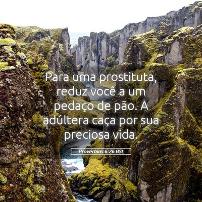 Picture 05 - Provérbios 6:26 BSL - Para uma prostituta, reduz você a um pedaço de - Bible Verse Picture