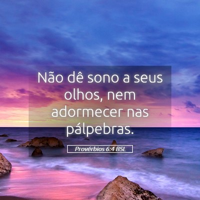 Picture 05 - Provérbios 6:4 BSL - Não dê sono a seus olhos, nem adormecer nas - Bible Verse Picture