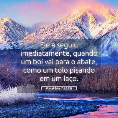 Picture 05 - Provérbios 7:22 BSL - Ele a seguiu imediatamente, quando um boi vai - Bible Verse Picture