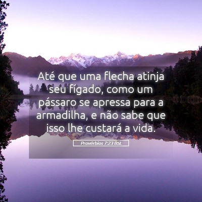 Picture 05 - Provérbios 7:23 BSL - Até que uma flecha atinja seu fígado, como um - Bible Verse Picture