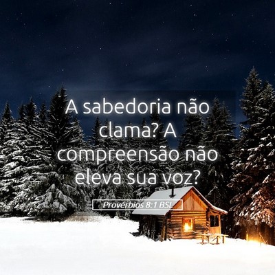Picture 05 - Provérbios 8:1 BSL - A sabedoria não clama? A compreensão não eleva - Bible Verse Picture