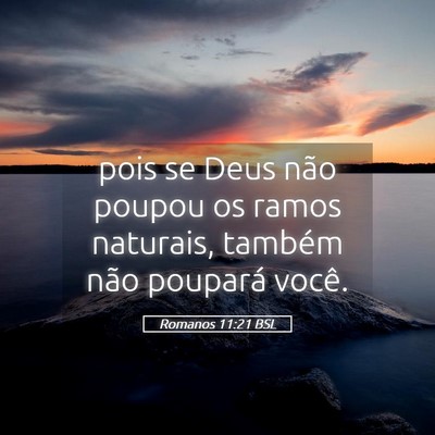 Picture 05 - Romanos 11:21 BSL - pois se Deus não poupou os ramos naturais, - Bible Verse Picture