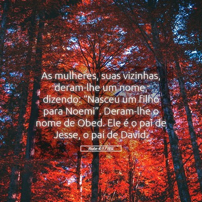 Picture 05 - Rute 4:17 BSL - As mulheres, suas vizinhas, deram-lhe um nome, - Bible Verse Picture
