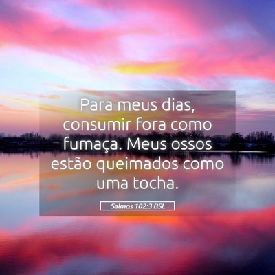 Picture 05 - Salmos 102:3 BSL - Para meus dias, consumir fora como fumaça. Meus - Bible Verse Picture