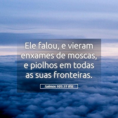 Picture 05 - Salmos 105:31 BSL - Ele falou, e vieram enxames de moscas, e piolhos - Bible Verse Picture