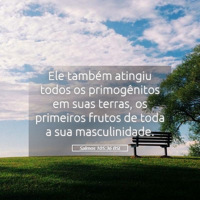 Picture 05 - Salmos 105:36 BSL - Ele também atingiu todos os primogênitos em - Bible Verse Picture