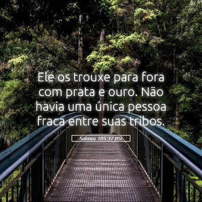 Picture 05 - Salmos 105:37 BSL - Ele os trouxe para fora com prata e ouro. Não - Bible Verse Picture