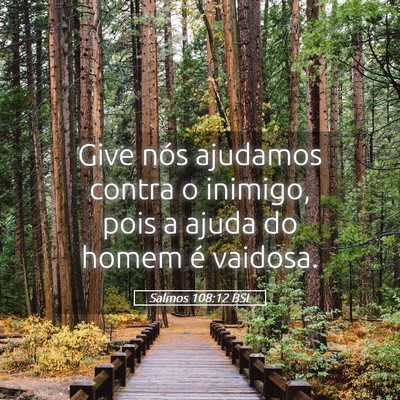 Picture 05 - Salmos 108:12 BSL - Give nós ajudamos contra o inimigo, pois a ajuda - Bible Verse Picture
