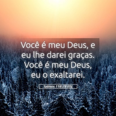 Picture 05 - Salmos 118:28 BSL - Você é meu Deus, e eu lhe darei graças. Você - Bible Verse Picture