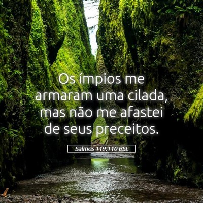 Picture 05 - Salmos 119:110 BSL - Os ímpios me armaram uma cilada, mas não me - Bible Verse Picture