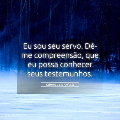 Picture 05 - Salmos 119:125 BSL - Eu sou seu servo. Dê-me compreensão, que eu - Bible Verse Picture