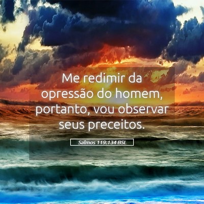 Picture 05 - Salmos 119:134 BSL - Me redimir da opressão do homem, portanto, vou - Bible Verse Picture