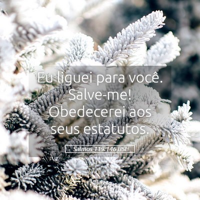 Picture 05 - Salmos 119:146 BSL - Eu liguei para você. Salve-me! Obedecerei aos - Bible Verse Picture