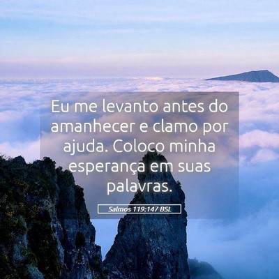 Picture 05 - Salmos 119:147 BSL - Eu me levanto antes do amanhecer e clamo por - Bible Verse Picture