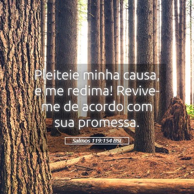 Picture 05 - Salmos 119:154 BSL - Pleiteie minha causa, e me redima! Revive-me de - Bible Verse Picture