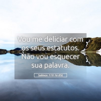 Picture 05 - Salmos 119:16 BSL - Vou me deliciar com os seus estatutos. Não vou - Bible Verse Picture