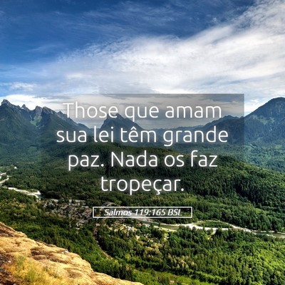 Picture 05 - Salmos 119:165 BSL - Those que amam sua lei têm grande paz. Nada os - Bible Verse Picture
