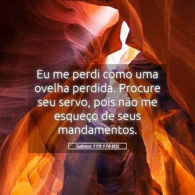 Picture 05 - Salmos 119:176 BSL - Eu me perdi como uma ovelha perdida. Procure seu - Bible Verse Picture