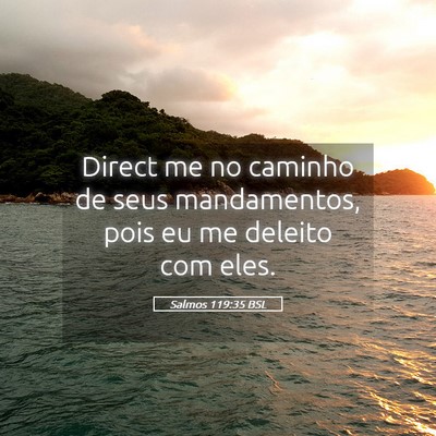 Picture 05 - Salmos 119:35 BSL - Direct me no caminho de seus mandamentos, pois eu - Bible Verse Picture