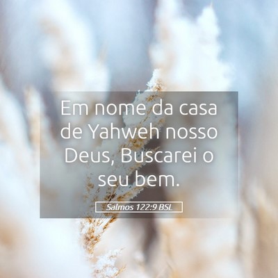 Picture 05 - Salmos 122:9 BSL - Em nome da casa de Yahweh nosso Deus, Buscarei o - Bible Verse Picture