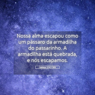 Picture 05 - Salmos 124:7 BSL - Nossa alma escapou como um pássaro da armadilha - Bible Verse Picture
