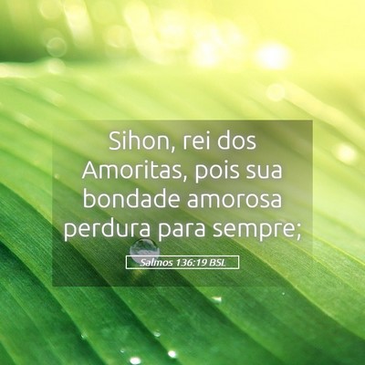Picture 05 - Salmos 136:19 BSL - Sihon, rei dos Amoritas, pois sua bondade amorosa - Bible Verse Picture