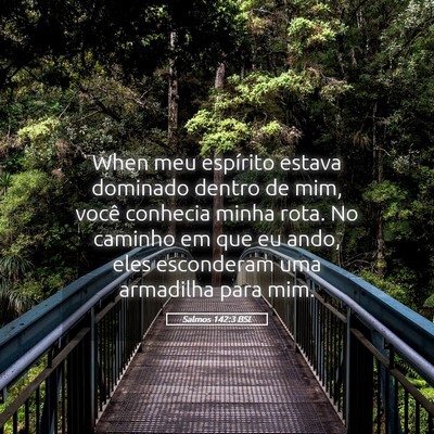 Picture 05 - Salmos 142:3 BSL - When meu espírito estava dominado dentro de mim, - Bible Verse Picture