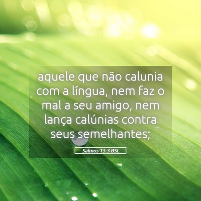 Picture 05 - Salmos 15:3 BSL - aquele que não calunia com a língua, nem faz o - Bible Verse Picture