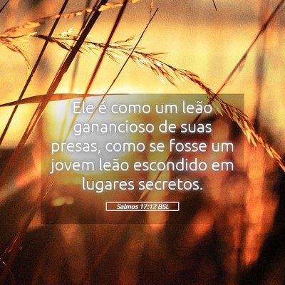 Picture 05 - Salmos 17:12 BSL - Ele é como um leão ganancioso de suas presas, - Bible Verse Picture