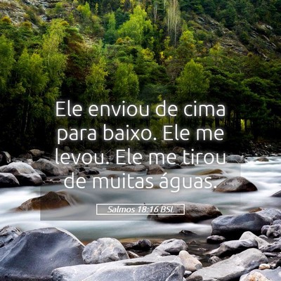 Picture 05 - Salmos 18:16 BSL - Ele enviou de cima para baixo. Ele me levou. Ele - Bible Verse Picture