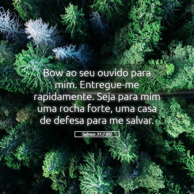 Picture 05 - Salmos 31:2 BSL - Bow ao seu ouvido para mim. Entregue-me - Bible Verse Picture