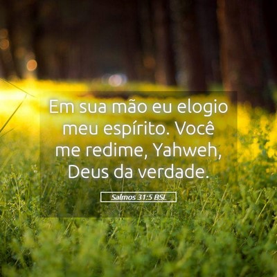 Picture 05 - Salmos 31:5 BSL - Em sua mão eu elogio meu espírito. Você me - Bible Verse Picture