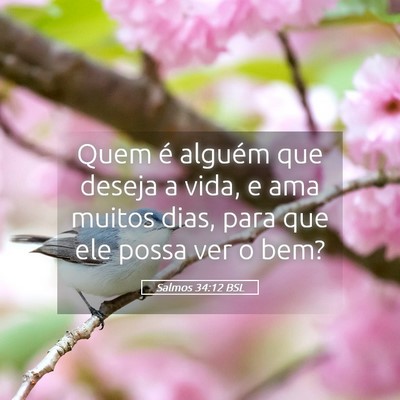 Picture 05 - Salmos 34:12 BSL - Quem é alguém que deseja a vida, e ama muitos - Bible Verse Picture