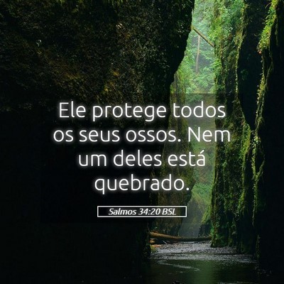 Picture 05 - Salmos 34:20 BSL - Ele protege todos os seus ossos. Nem um deles - Bible Verse Picture