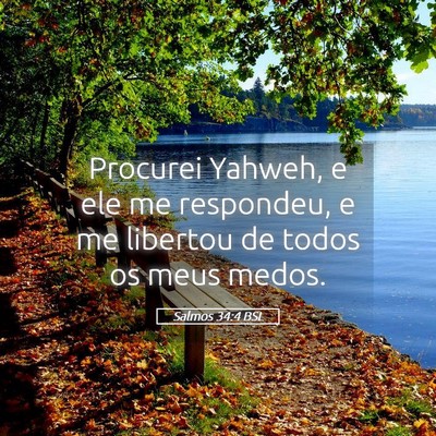 Picture 05 - Salmos 34:4 BSL - Procurei Yahweh, e ele me respondeu, e me - Bible Verse Picture