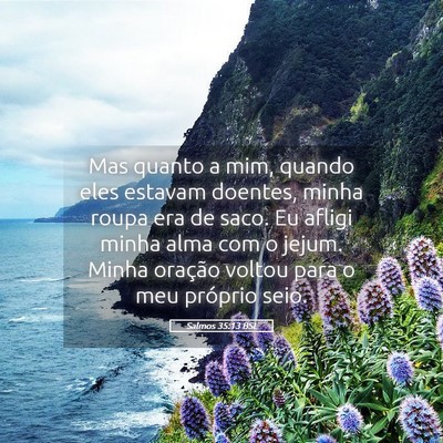 Picture 05 - Salmos 35:13 BSL - Mas quanto a mim, quando eles estavam doentes, - Bible Verse Picture
