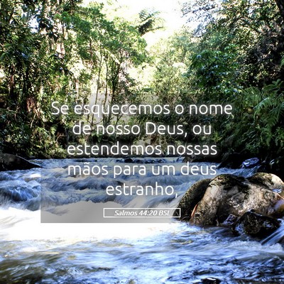 Picture 05 - Salmos 44:20 BSL - Se esquecemos o nome de nosso Deus, ou estendemos - Bible Verse Picture