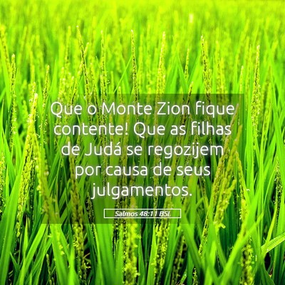 Picture 05 - Salmos 48:11 BSL - Que o Monte Zion fique contente! Que as filhas de - Bible Verse Picture