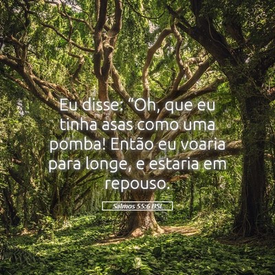 Picture 05 - Salmos 55:6 BSL - Eu disse: “Oh, que eu tinha asas como uma - Bible Verse Picture