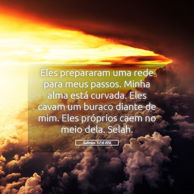 Picture 05 - Salmos 57:6 BSL - Eles prepararam uma rede para meus passos. Minha - Bible Verse Picture