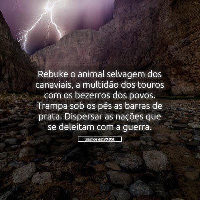 Picture 05 - Salmos 68:30 BSL - Rebuke o animal selvagem dos canaviais, a - Bible Verse Picture